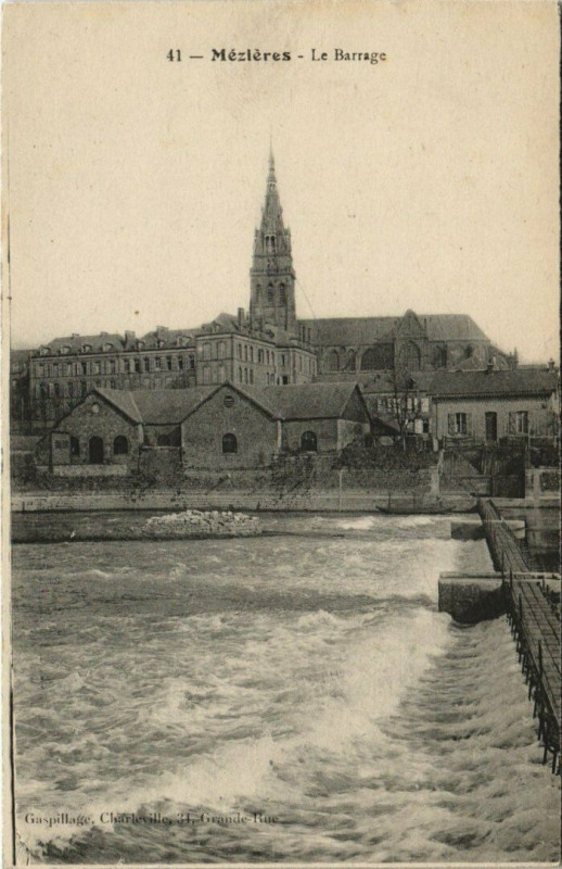 Carte postale ancienne Mezieres - Le barrage
