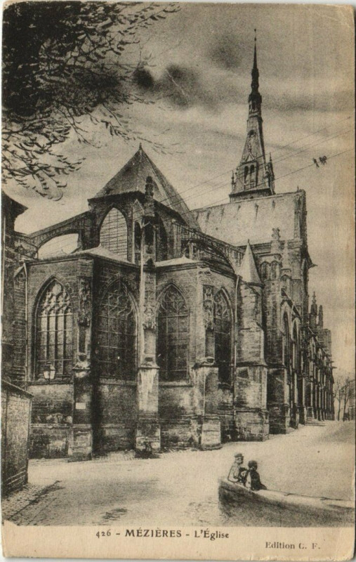 Carte postale ancienne Mezieres - L'Eglise