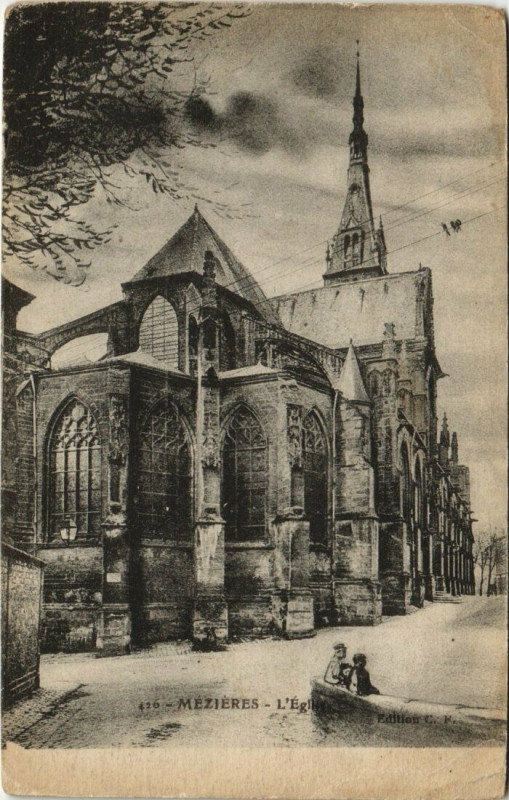 Carte postale ancienne Mezieres - L'Eglise