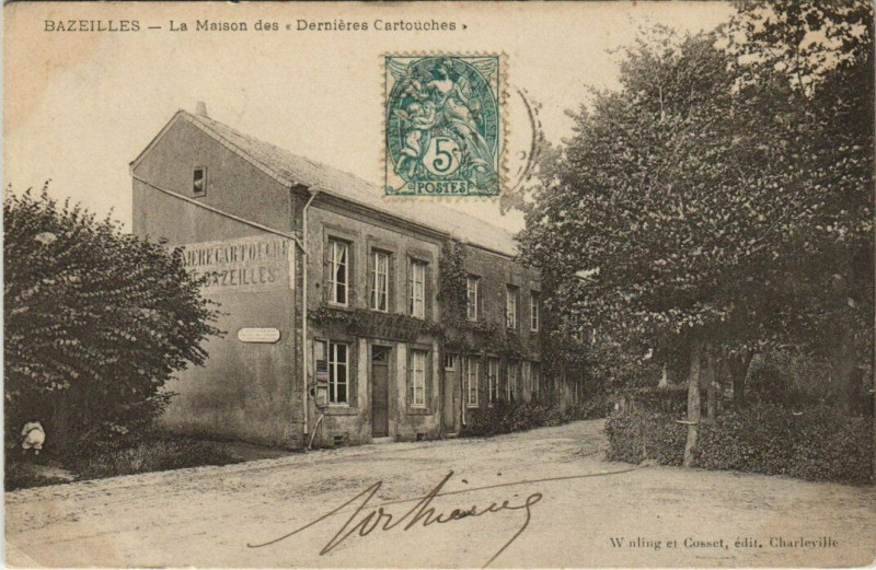 Carte postale ancienne Bazeilles - La maison des derniers cartouches à Bazeilles