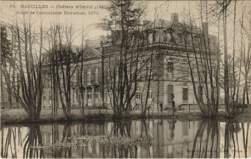 Carte postale ancienne Bazeilles - Chateau d'orival à Bazeilles