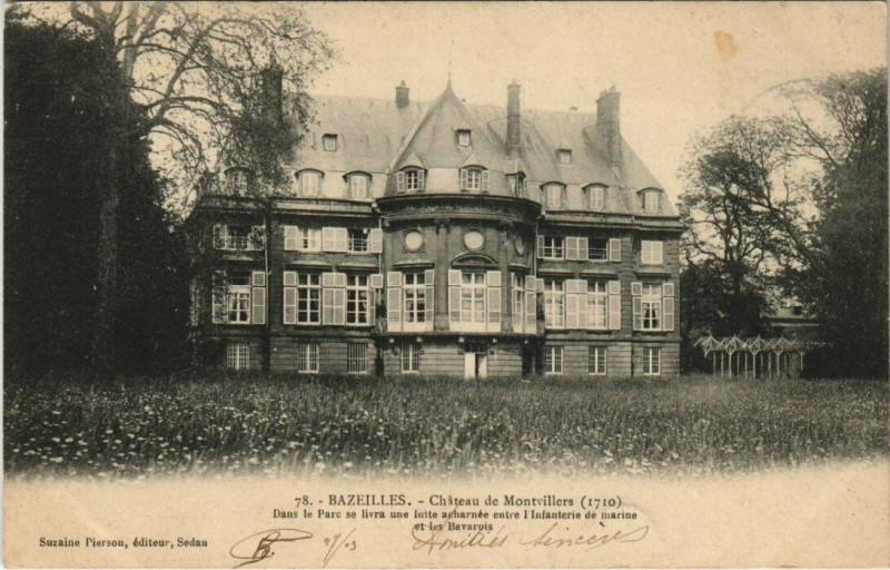 Carte postale ancienne Bazeilles - Chateau de montvillers à Bazeilles