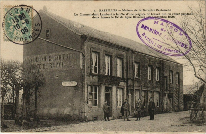 Carte postale ancienne Bazeilles - Maison de la dermiere cartouche à Bazeilles