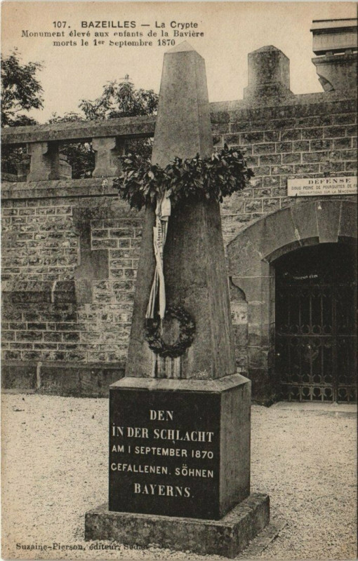 Carte postale ancienne Bazeilles - la crypte à Bazeilles