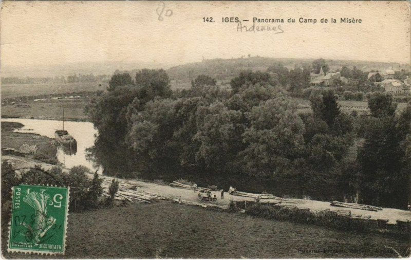 Carte postale ancienne Iges - Panorama du Camp de la Misere