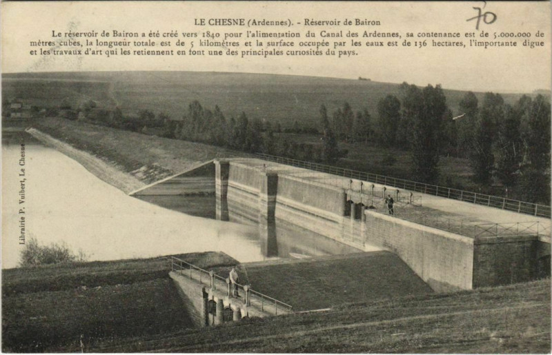 Carte postale ancienne Le Chesne - Reservoir de Bairon