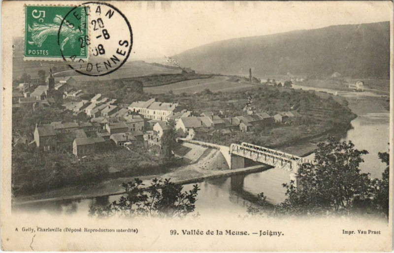 Carte postale ancienne Vallée de la Meuse - Joigny