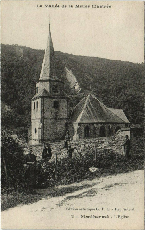 Carte postale ancienne Montherme - L'Eglise à Monthermé