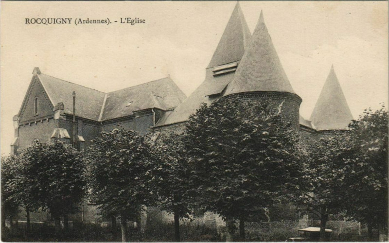 Carte postale ancienne Rocquigny - L'Eglise à Rocquigny