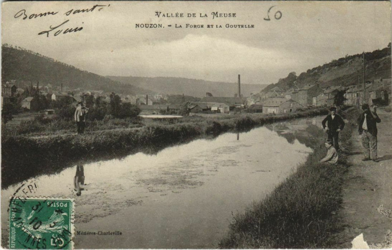 Carte postale ancienne Nouzon - La Forge et la Goutelle
