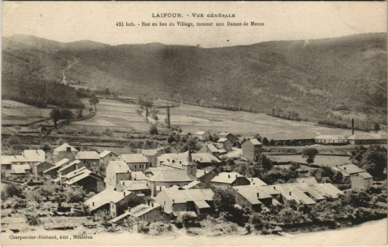Carte postale ancienne Laifour - Vue générale à Laifour