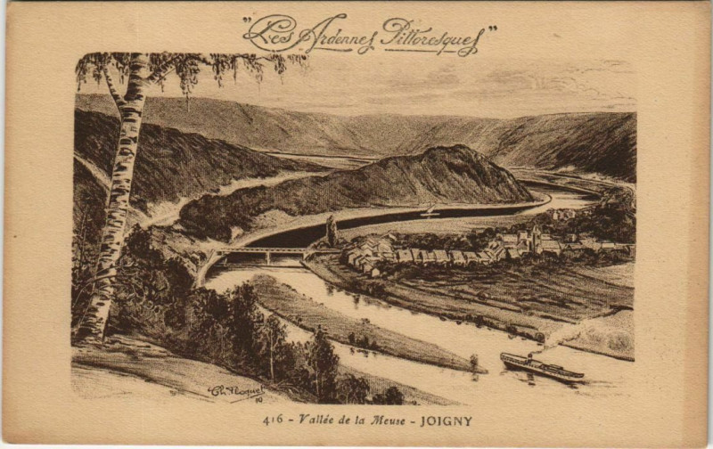 Carte postale ancienne Vallée de la Meuse - Joigny