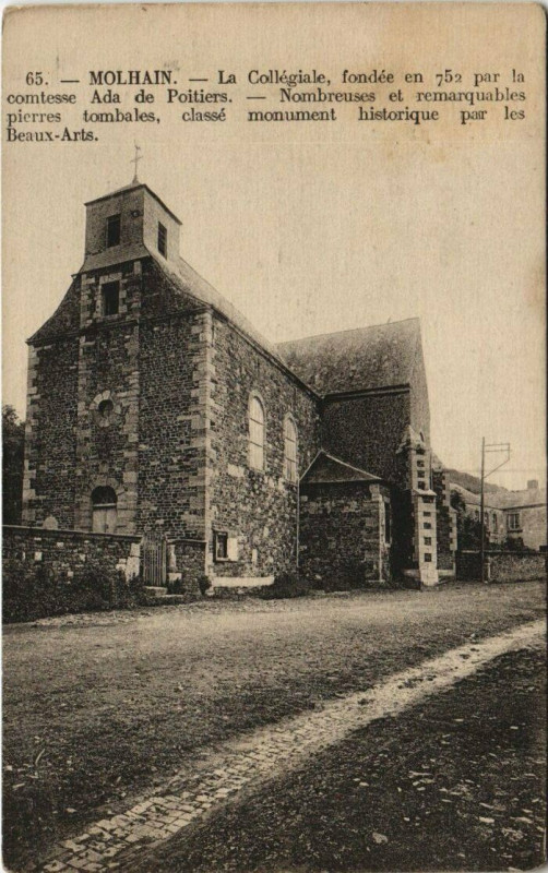 Carte postale ancienne Molhain - La Collegiale