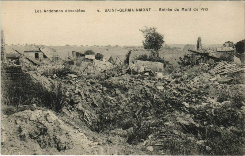 Carte postale ancienne Saint-Germainmont - Entree du Mont de Prix à Saint-Germainmont