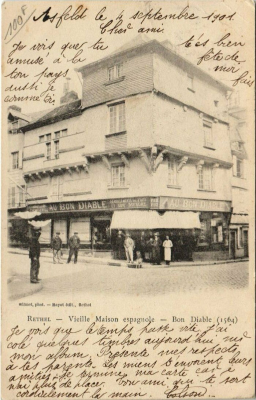 Carte postale ancienne Rethel - Vieille Maison espagnole à Rethel