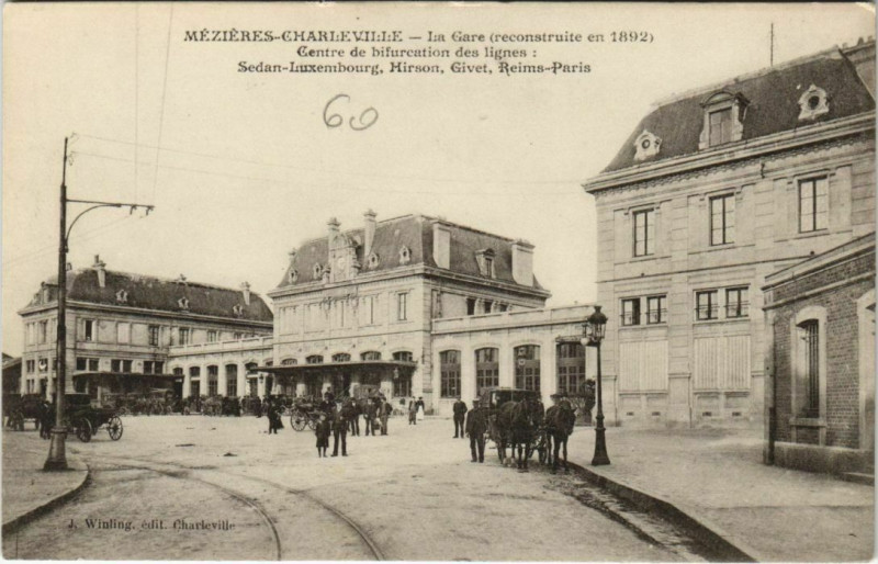 Carte postale ancienne Mezieres - Charleville - La Gare