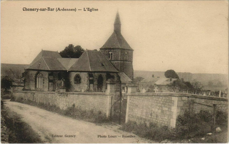 Carte postale ancienne Chemery-sur-Bar - L'Eglise
