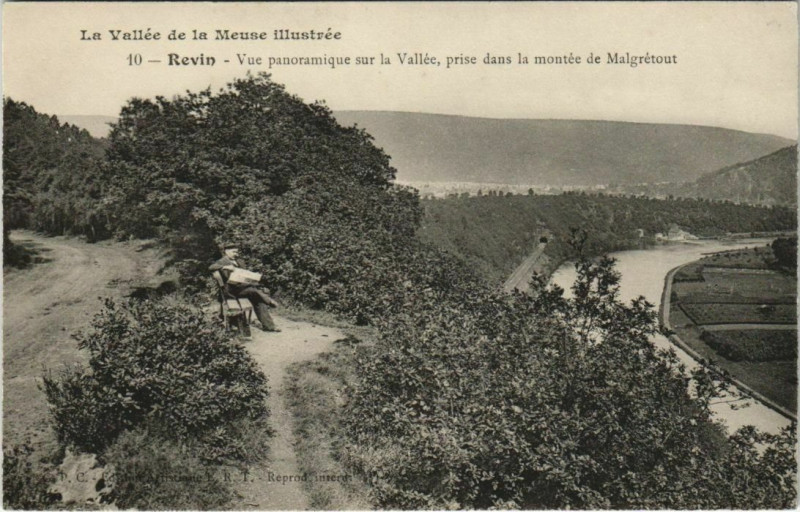 Carte postale ancienne Revin - Vue panoramique sur la Vallée à Revin
