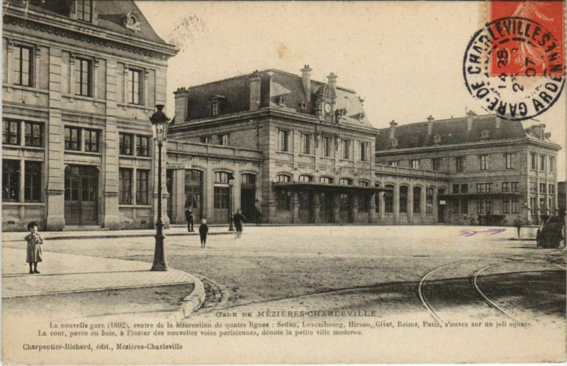 Carte postale ancienne Gare de Mezieres - Charleville