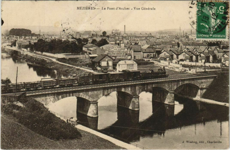 Carte postale ancienne Mezieres - Le Pont d'Arches