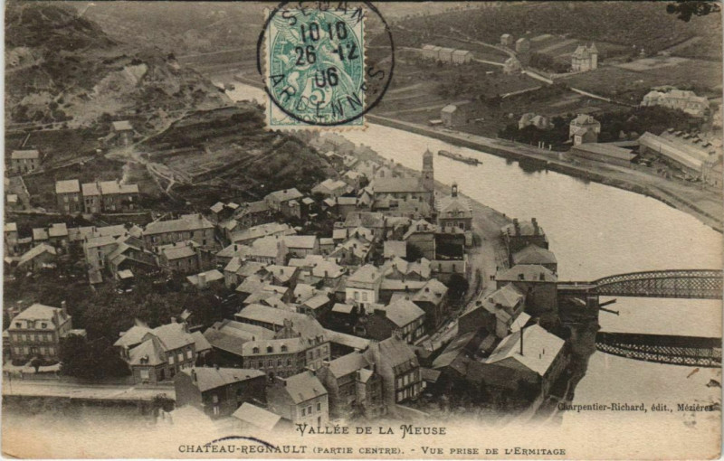 Carte postale ancienne Chateau-Regnault - Vue prise de l'Ermitage