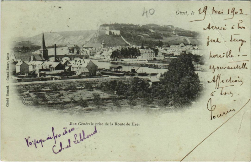 Carte postale ancienne Vue générale prise de la Route de Heer