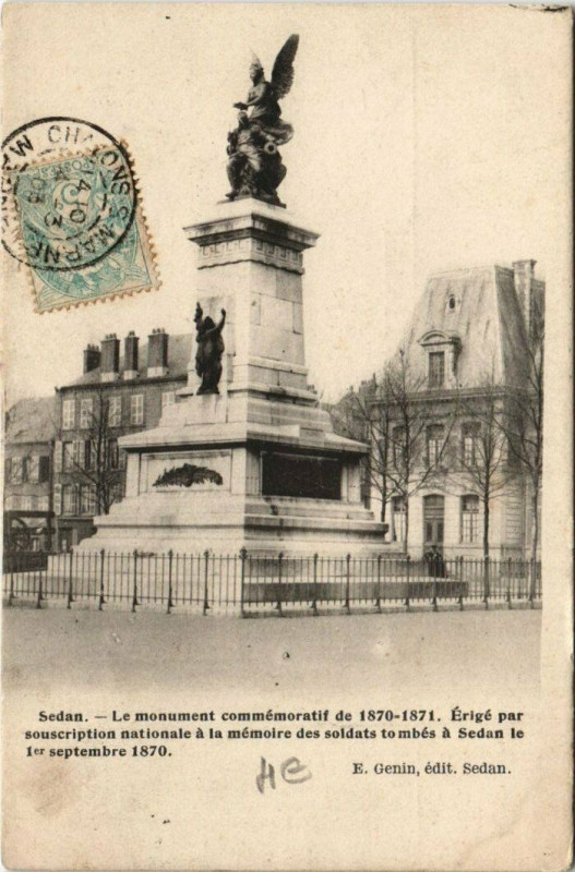 Carte postale ancienne Sedan - Le Monument commemoratif de 1870-1871 à Sedan