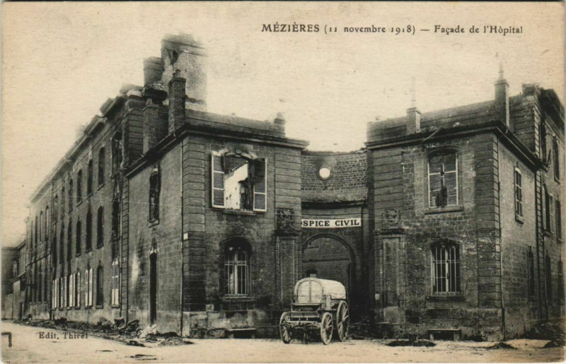 Carte postale ancienne Mezieres - Facade de l'Hopital