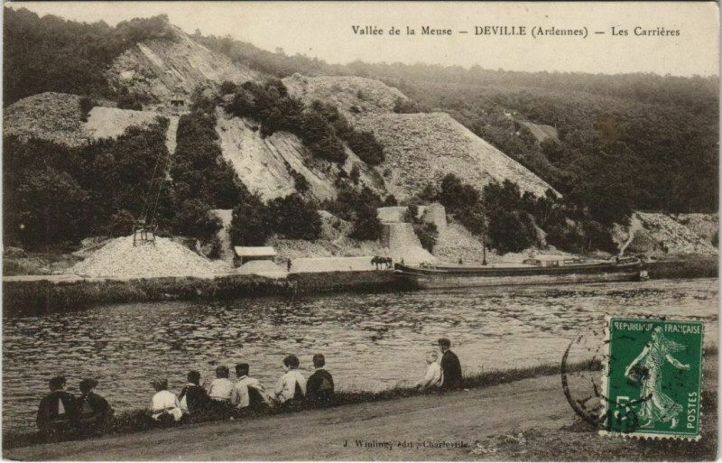 Carte postale ancienne Deville - Les Carrieres à Deville