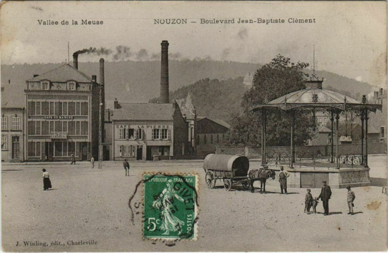 Carte postale ancienne Nouzon - Boulevard Jean-Baptiste Clement
