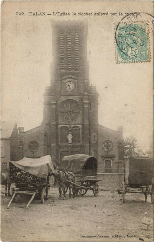 Carte postale ancienne Balan - L'Eglise à Balan