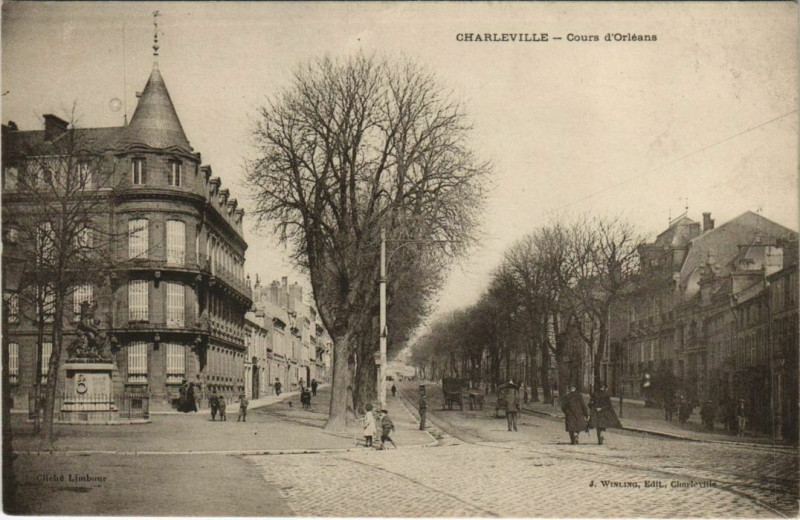 Carte postale ancienne Charleville - Cours d'Orleans