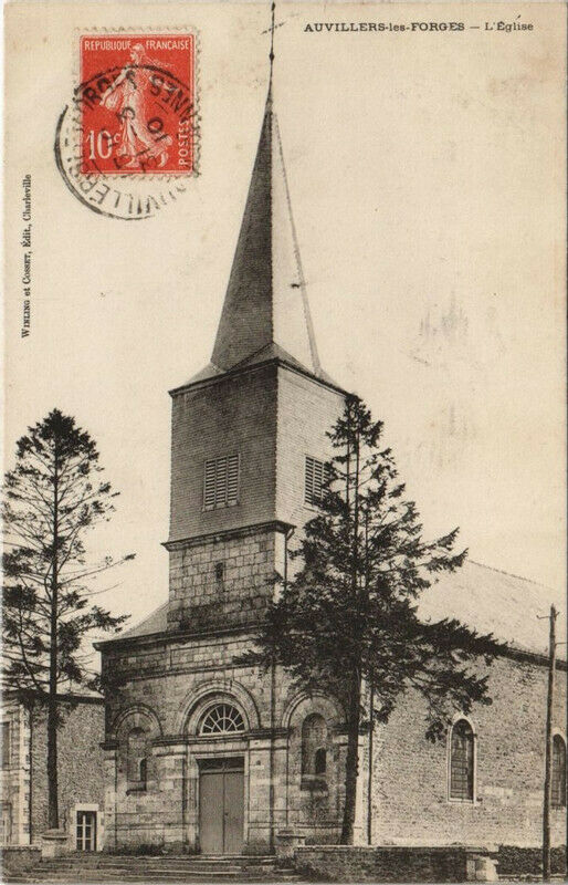 Carte postale ancienne Auvillers-les-Forges - L'Eglise à Auvillers-les-Forges