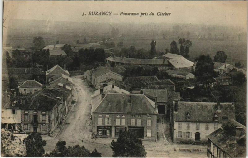Carte postale ancienne Buzancy - Panorama pris du Clocher à Buzancy