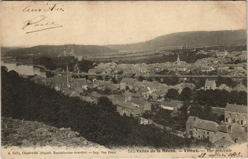 Carte postale ancienne Vallée de la Meuse - Vireux
