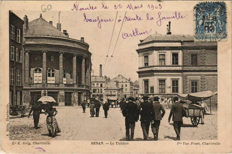 Carte postale ancienne Sedan - Le Theatre à Sedan