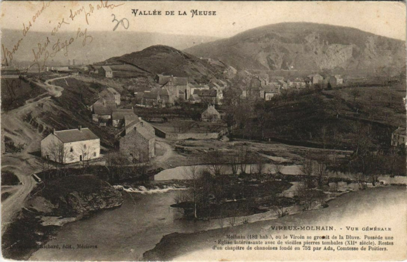 Carte postale ancienne Vallée de la Meuse - Vireux-Molhain - Vue générale à Vireux-Molhain
