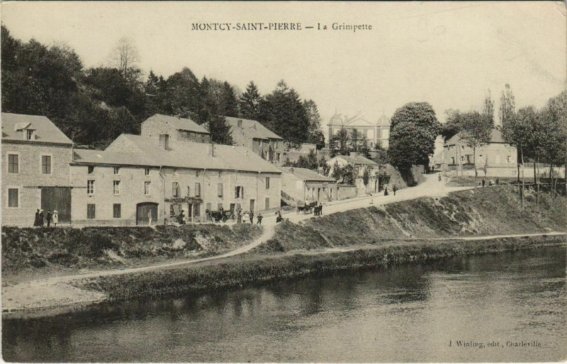 Carte postale ancienne Montcy-Saint-Pierre - La Grimpette