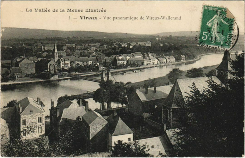 Carte postale ancienne Vireux - Vue panoramique de Vireux-Wallerand à Vireux-Wallerand
