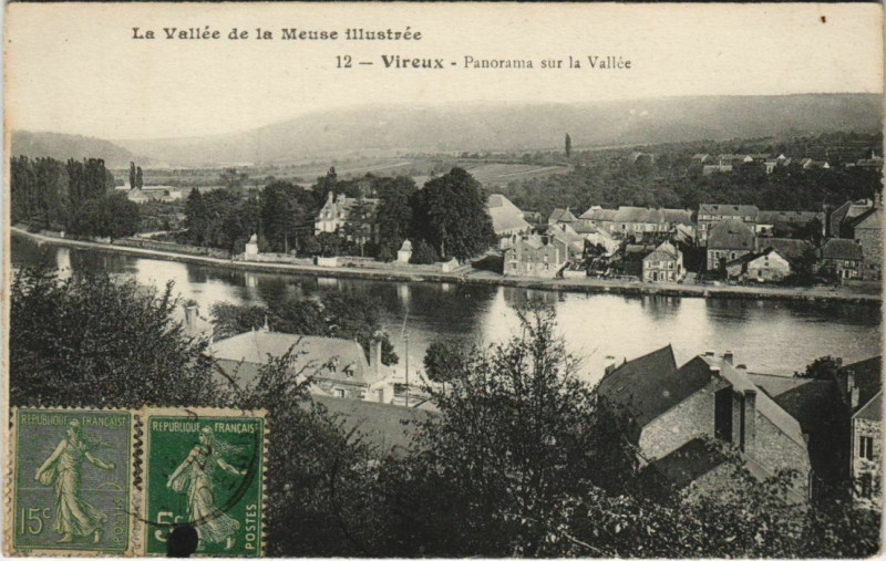 Carte postale ancienne Vireux - Panorama sur la Vallée
