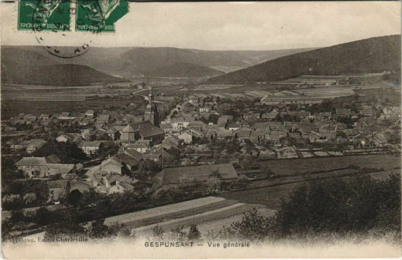 Carte postale ancienne Gespunsart - Vue générale à Gespunsart
