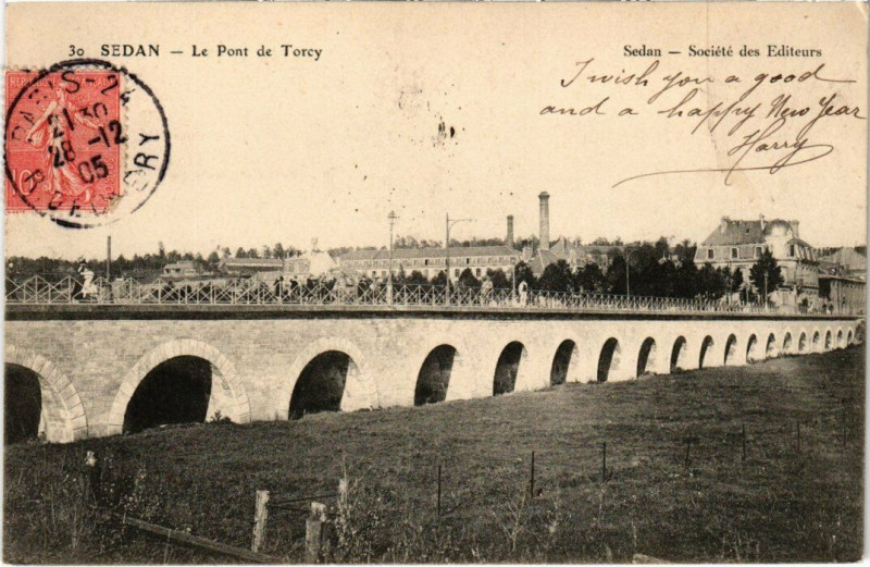 Carte postale ancienne Sedan - Le Pont de Torcy à Sedan