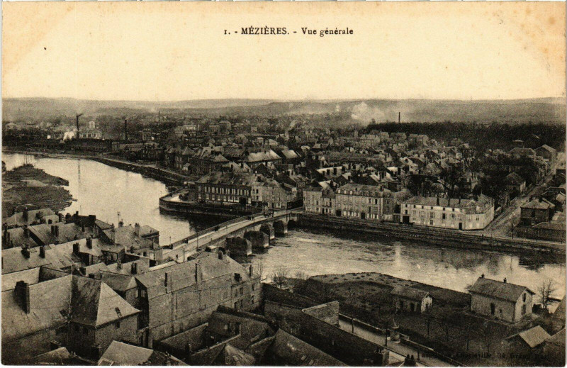 Carte postale ancienne Mezieres - Vue générale