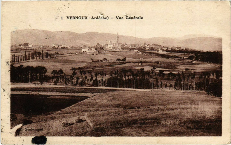 Carte postale ancienne Vernoux Vue Générale
