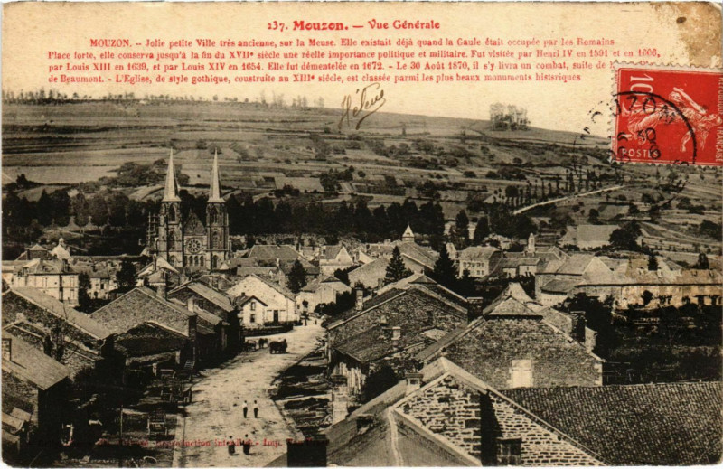 Carte postale ancienne Mouzon Vue Generale à Mouzon