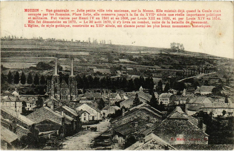 Carte postale ancienne Mouzon Vue Generale à Mouzon