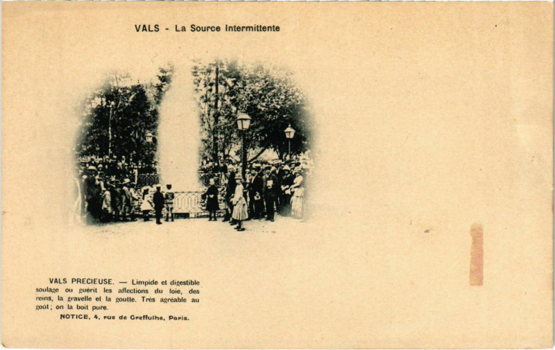 Carte postale ancienne Vals La Source Intermittente