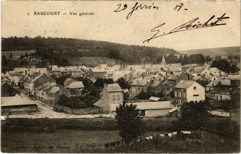 Carte postale ancienne Raucourt Vue Generale