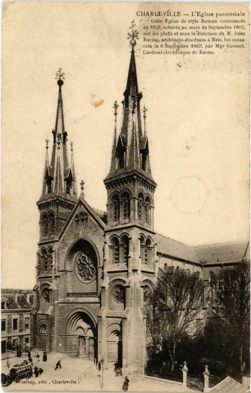 Carte postale ancienne Charleville-L'Eglise paroissiale