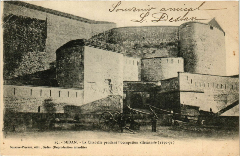 Carte postale ancienne Sedan - La Citadelle pendant l'occupation allemande (1870-71) à Sedan